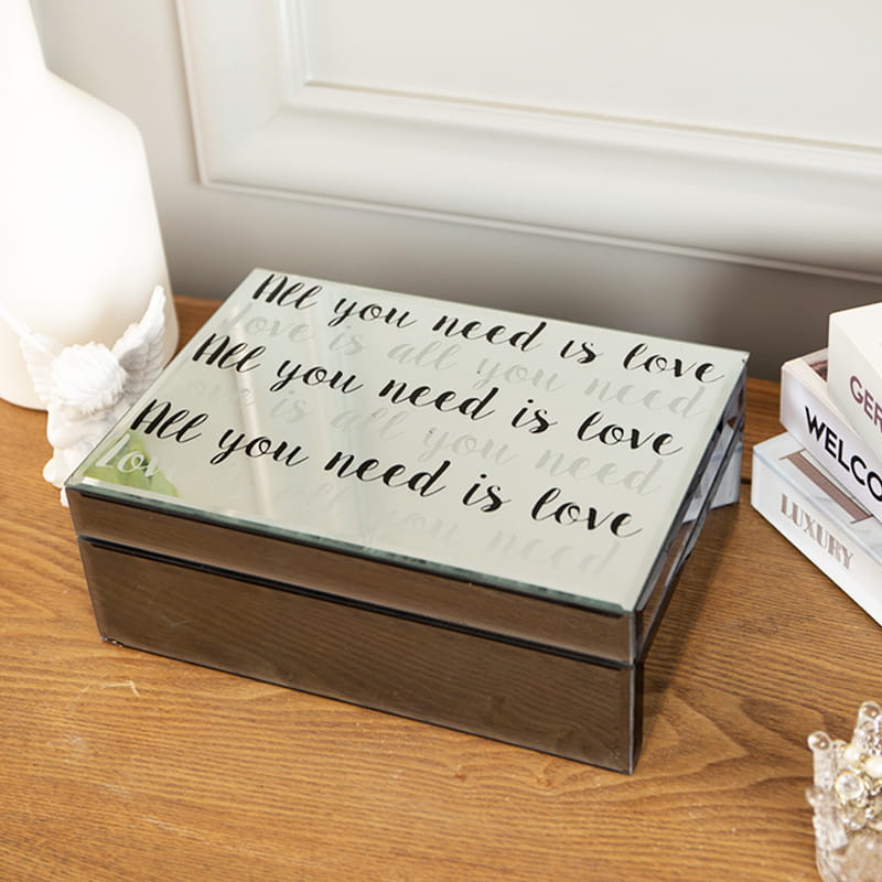 فروش عمده در منزل جعبه جواهرات آینه ای طلایی قهوه ای