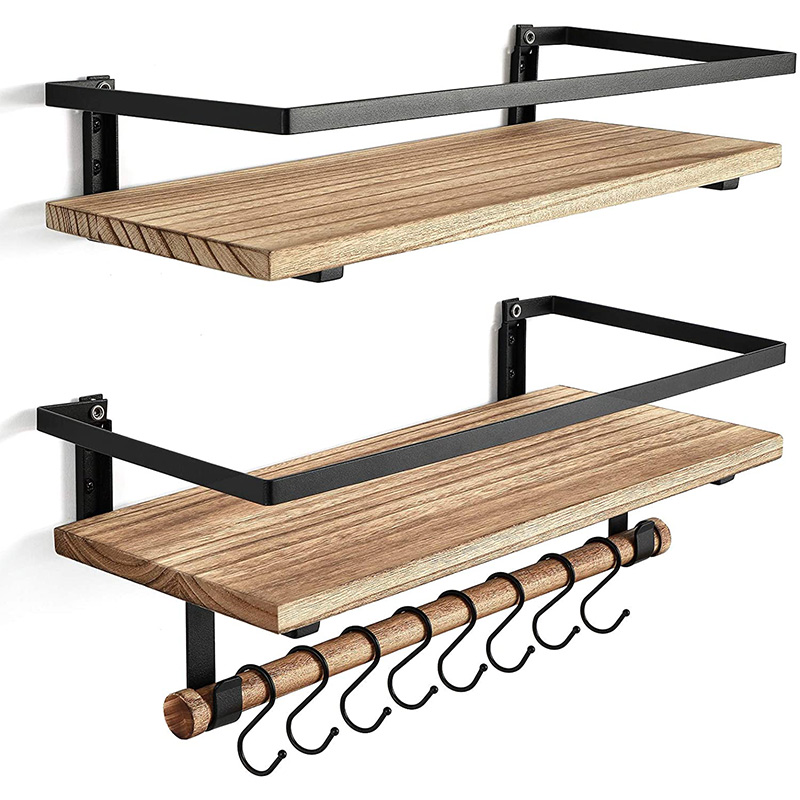 قفسه شناور معلق دکور آنتیک چوبی فلزی