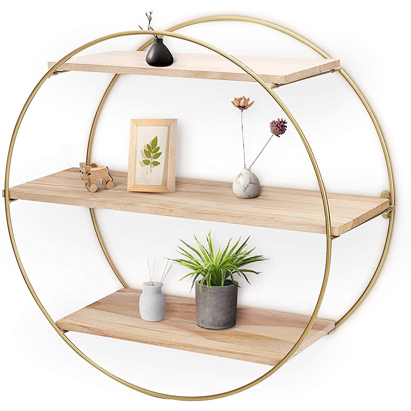 قفسه گرد تزئینی چوبی نصب مبلمان تزئینی